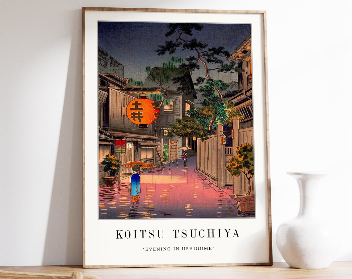 Koitsu Tsuchiya Evening in Ushigome Art Print