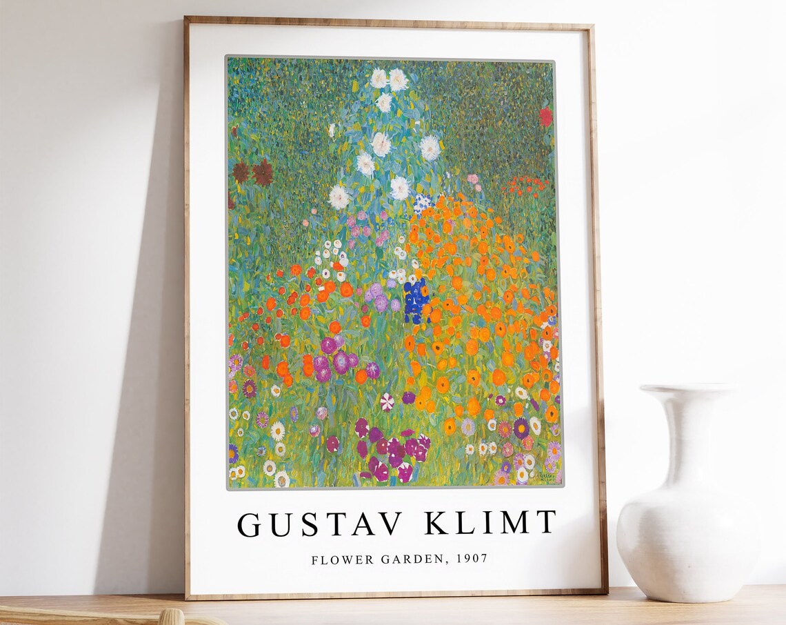 Gustav Klimt Flower Garden Art Nouveau Poster Print