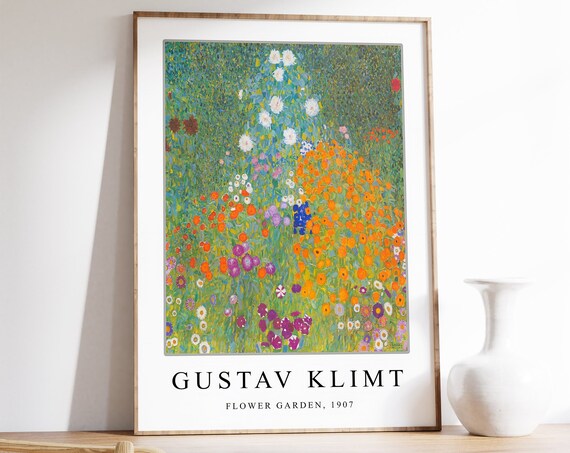 Gustav Klimt Flower Garden Art Nouveau Poster Print