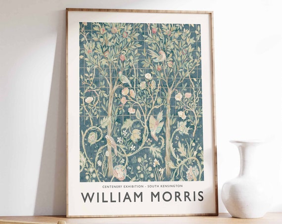 William Morris Print William Morris Exhibition Poster William Morris Floral Decor Vintage Wall Art Botanical Art Flower Print