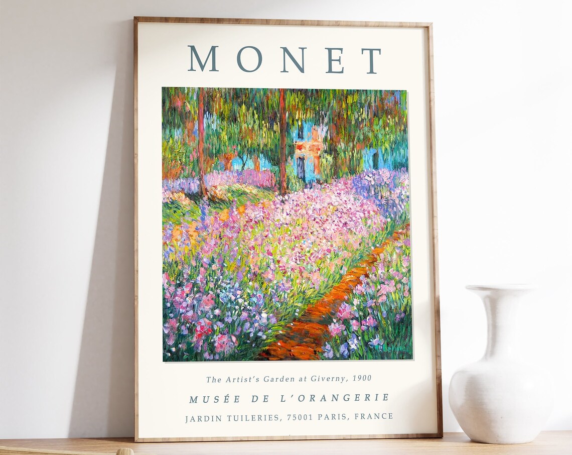 Claude Monet, The Artist's Garden Vintage Art Print