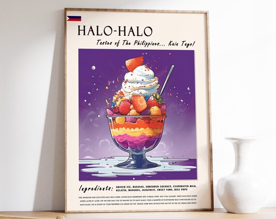 Halo-Halo Filipino Food Poster, Kitchen Decor