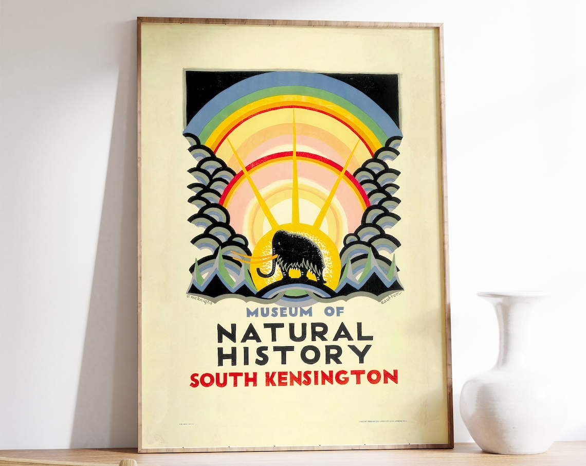 Kauffer Museum Of Natural History 1923 Vintage Travel Poster