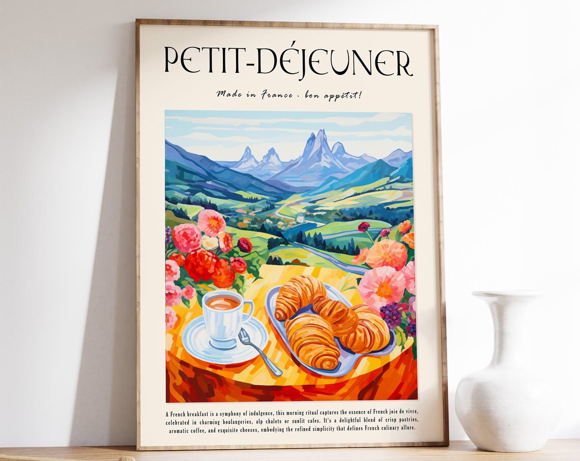 French Coffee Poster, Retro Kitchen Art Print