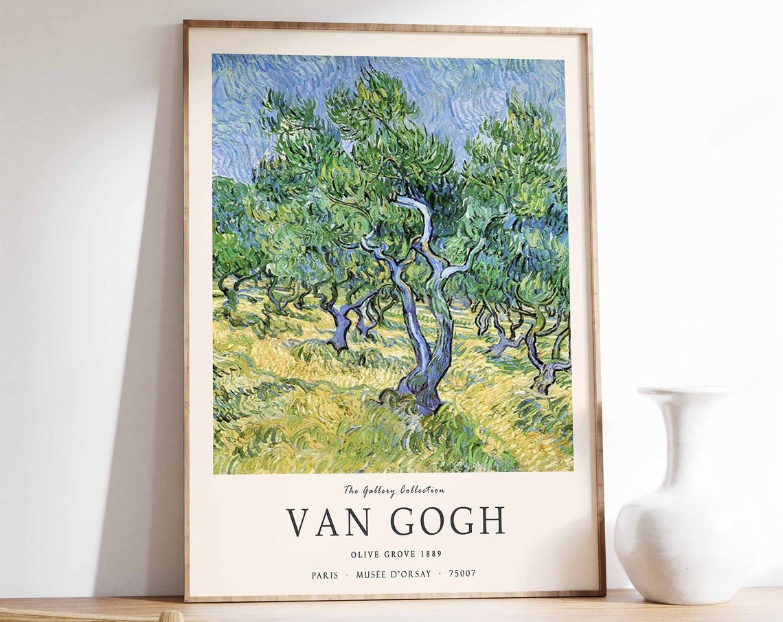 Van Gogh Olive Grove 1889 Rustic Landscape Gallery Art Print
