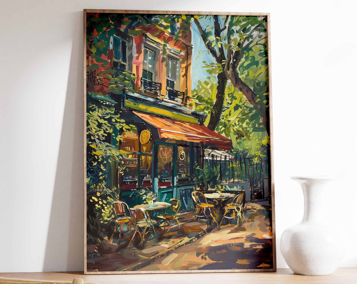 Vintage Cafe Poster, Retro Kitchen Food Illustration