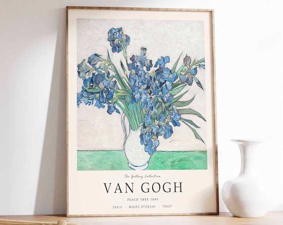 Van Gogh Blue Irises Flower Vase Classic Still Life Art Print