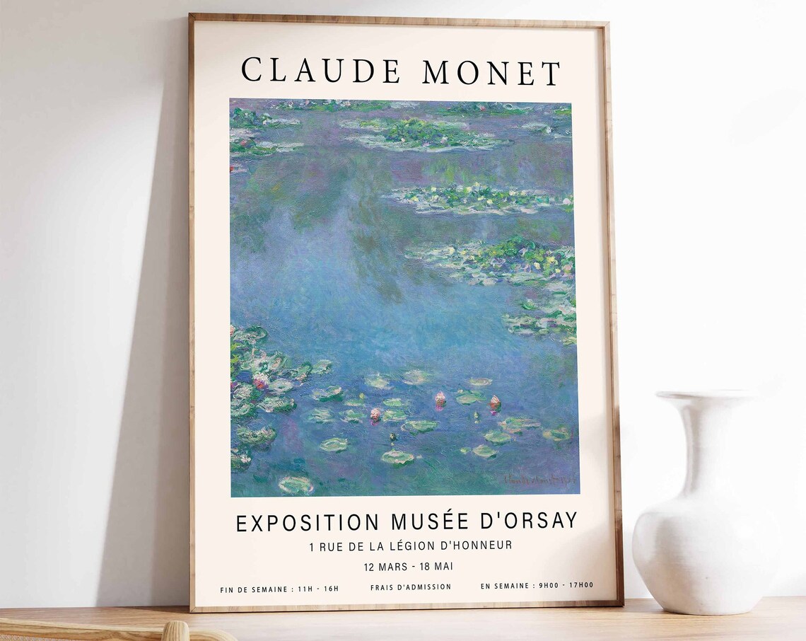 Monet Water Lilies Exhibition Poster Print