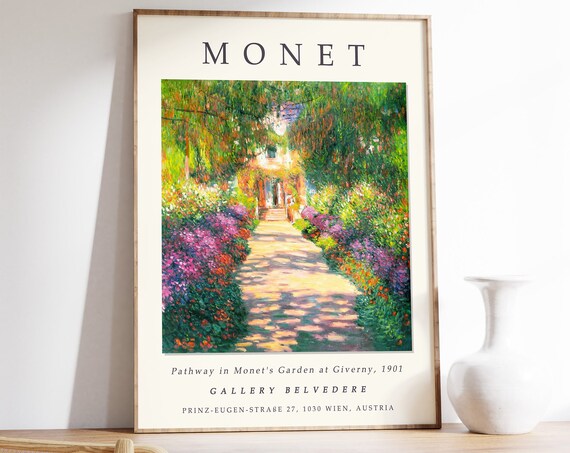 Claude Monet Pathway In Monets Garden Vintage Art Print