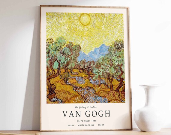 Van Gogh Poster Olive Trees Van Gogh Print Landscape Art Exhibition Print Van Gogh Decor Floral Wall Art Famous Artwork Poster
