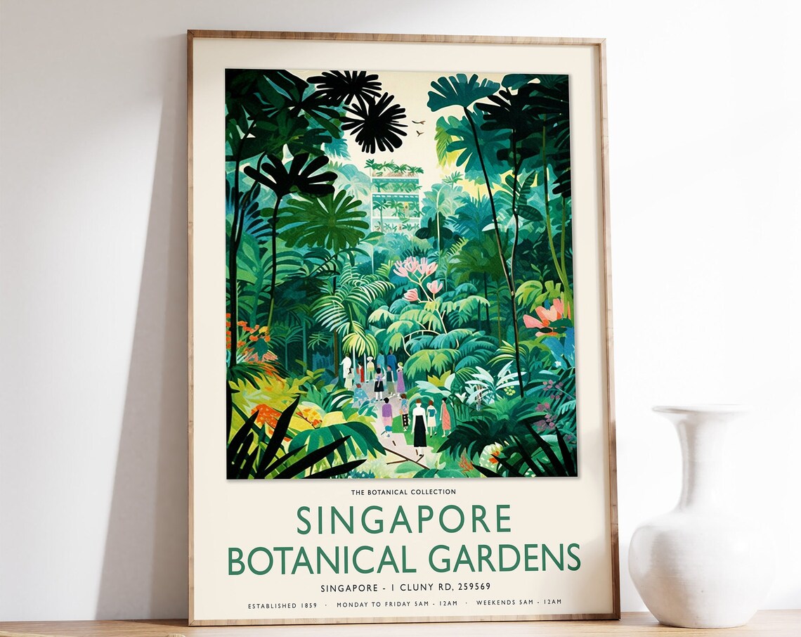 William Morris Singapore Botanical Gardens Floral Art Print
