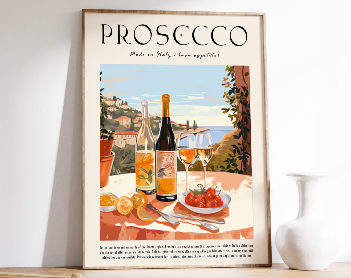 Italian Prosecco Cocktail Print, Kitchen Decor