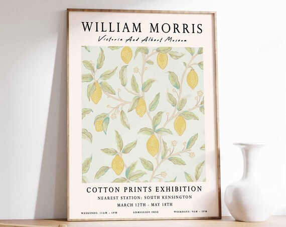 William Morris Lemon Pattern Victoria Albert Museum Exhibition Poster
