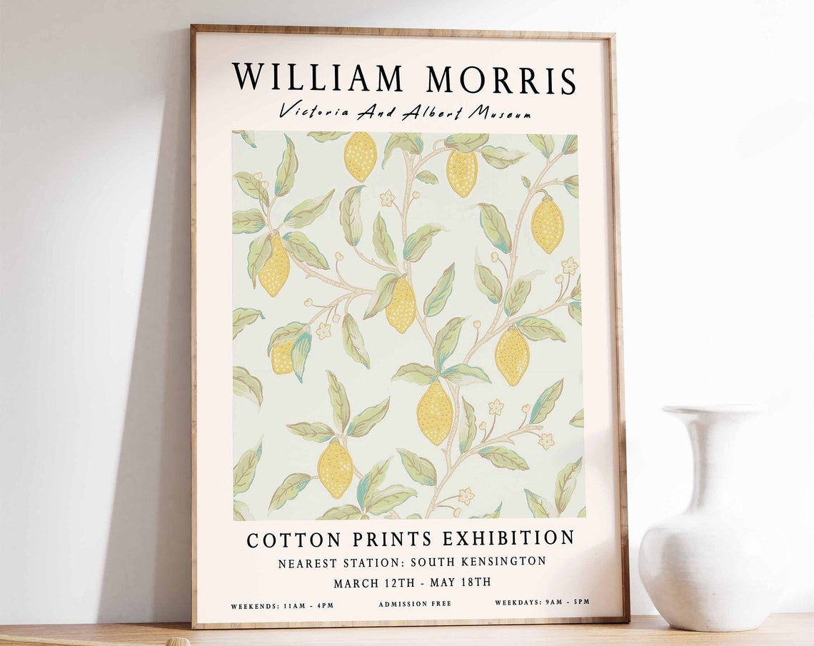 William Morris Lemon Pattern Victoria Albert Museum Exhibition Poster