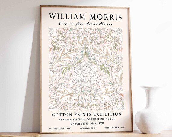 William Morris Cotton Prints Exhibition Floral Art Beautiful Poster