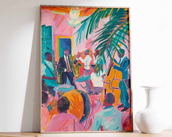 Jazz Music Retro Poster, Musician Gift