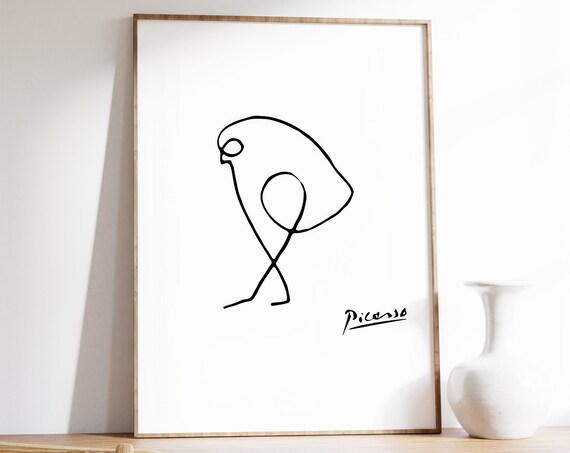 Picasso Poster Minimalist Line Art Decor Pablo Picasso Print Animal Art Bird Art Line Art Print Ideal Gift