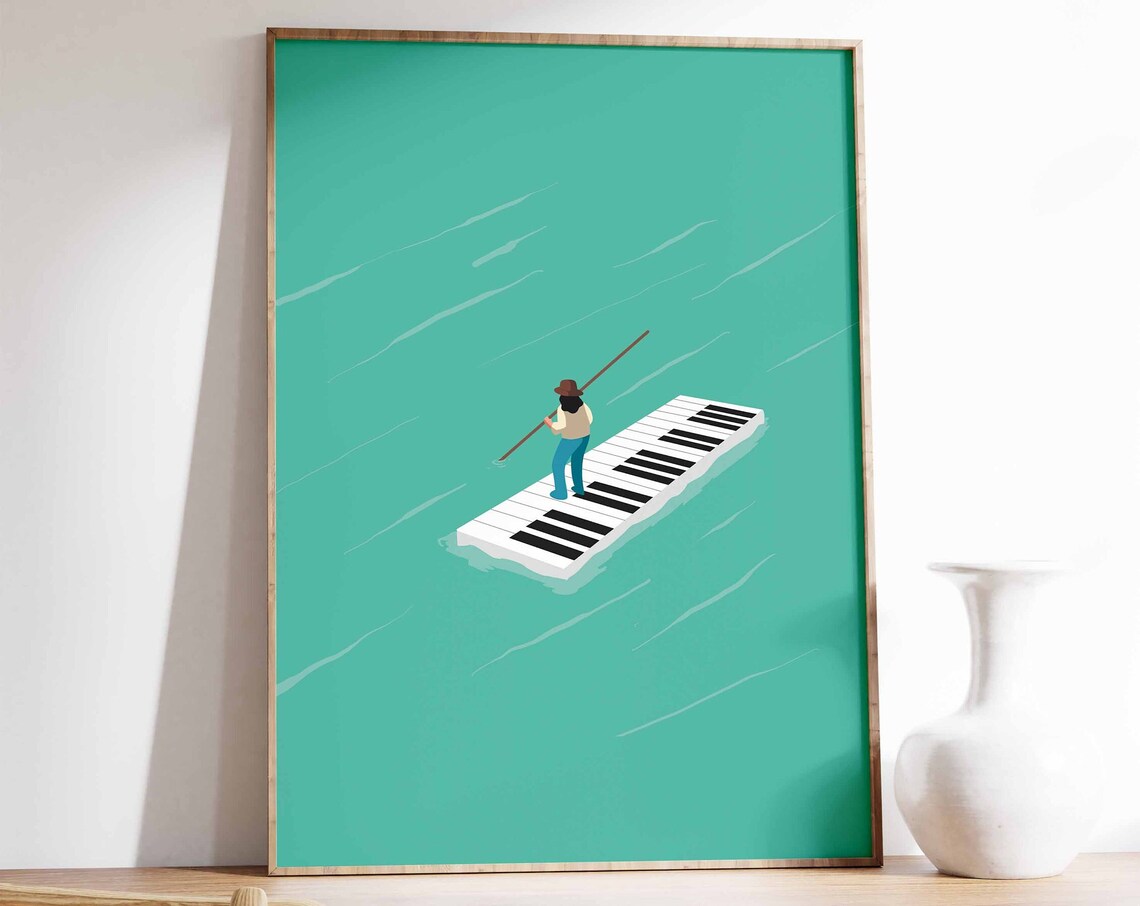Piano Music Retro Poster, Vintage Music Wall Art
