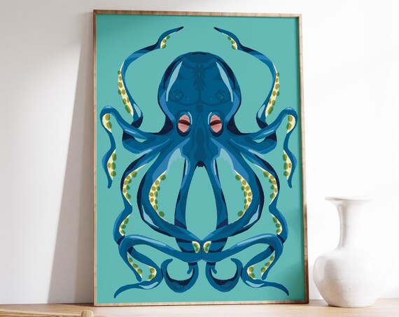 Vintage Octopus Print Vintage Sea Life Poster Sea Art Octopus Wall Art Animal Decor Sea Life Wall Art Vintage Animal Art A1a2a3a4