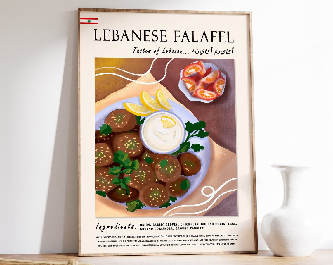 Falafel Lebanese Cuisine Kitchen Art Print