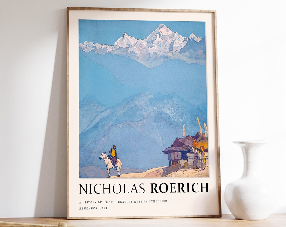 Nicholas Roerich Vintage Russian Art Poster, Spiritual Floral
