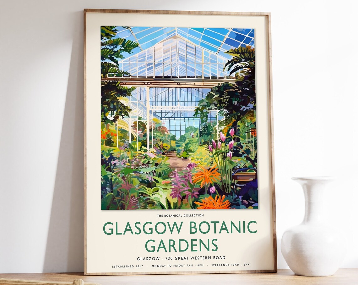William Morris Glasgow Botanical Gardens Vintage Art Print