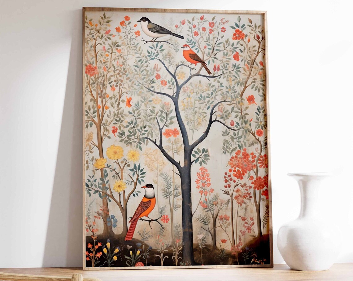 Indian Floral Print Floral Decor Wall Art Print