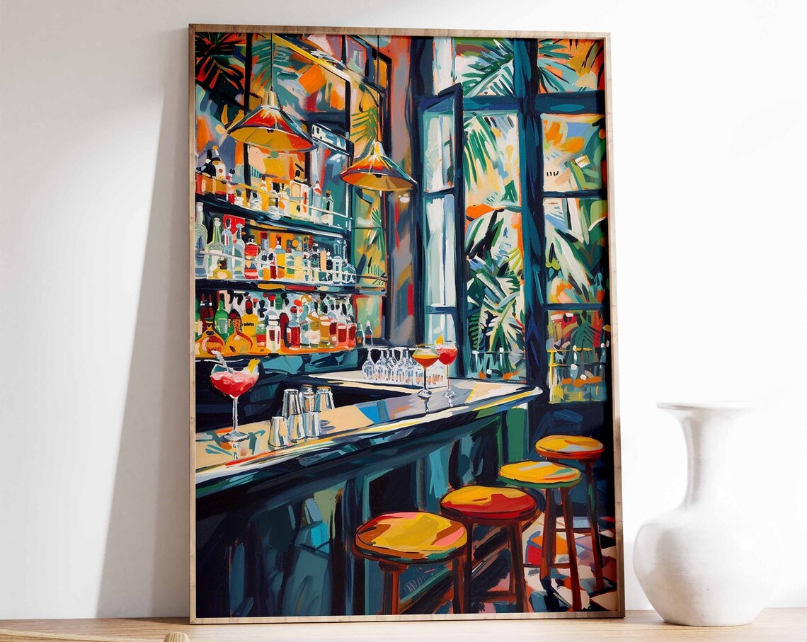 Retro Cocktail Bar Vintage Food and Drink Poster