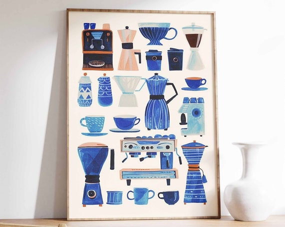 Retro Coffee Vintage Poster, Kitchen Decor Art