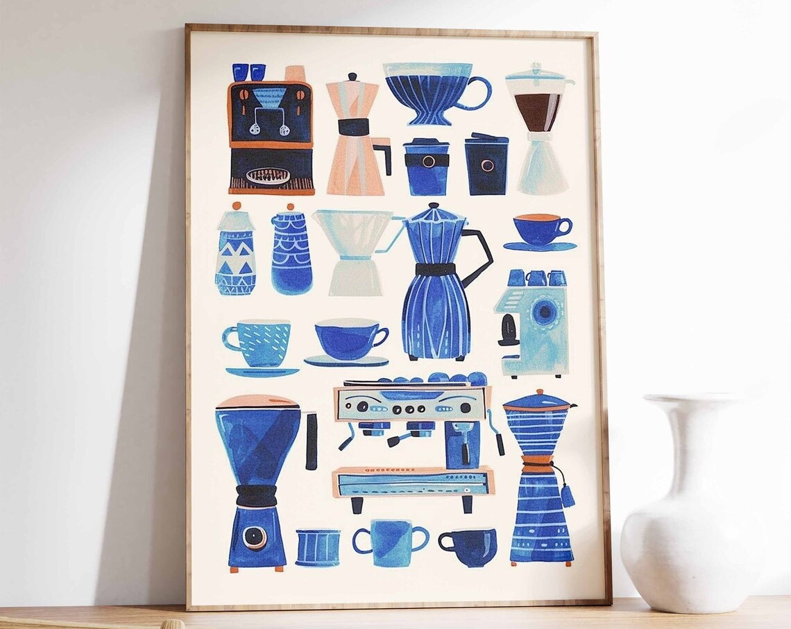 Retro Coffee Vintage Poster, Kitchen Decor Art