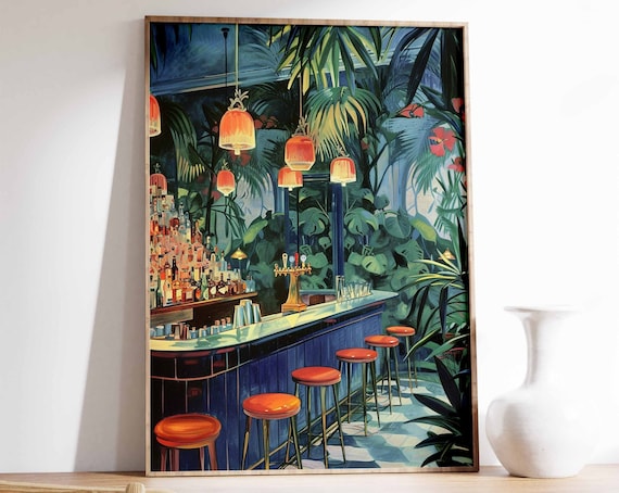 Retro Cocktail Bar Kitchen Art Poster