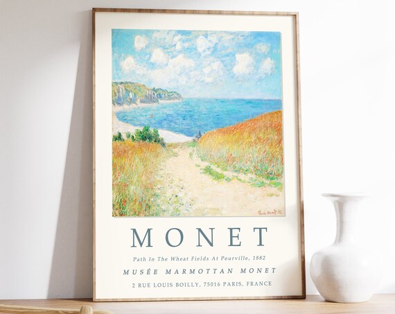 Claude Monet Poster Path In The Wheat Fields Monet Print Vintage French Home Decor Floral Print Floral Decor Gift A1a2a3a4