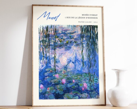 Claude Monet Poster Water Lilies Monet Print Vintage French Home Decor Floral Print Floral Decor Gift Art Poster A1a2a3a4
