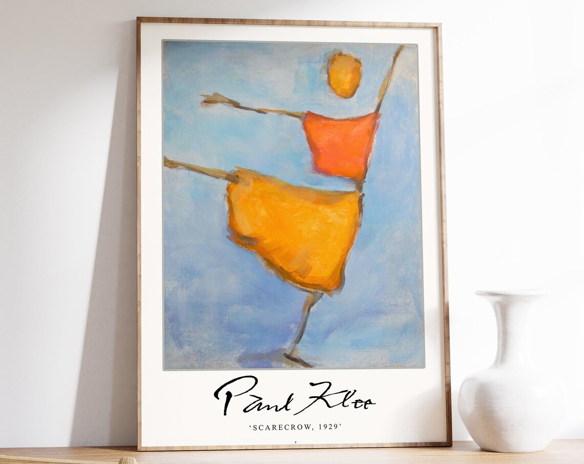 Paul Klee Scarecrow Exhibition Poster, Modernist Art Print