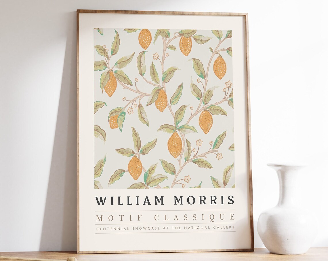 William Morris Lemon Tree Motif Classique Botanical Exhibition Poster