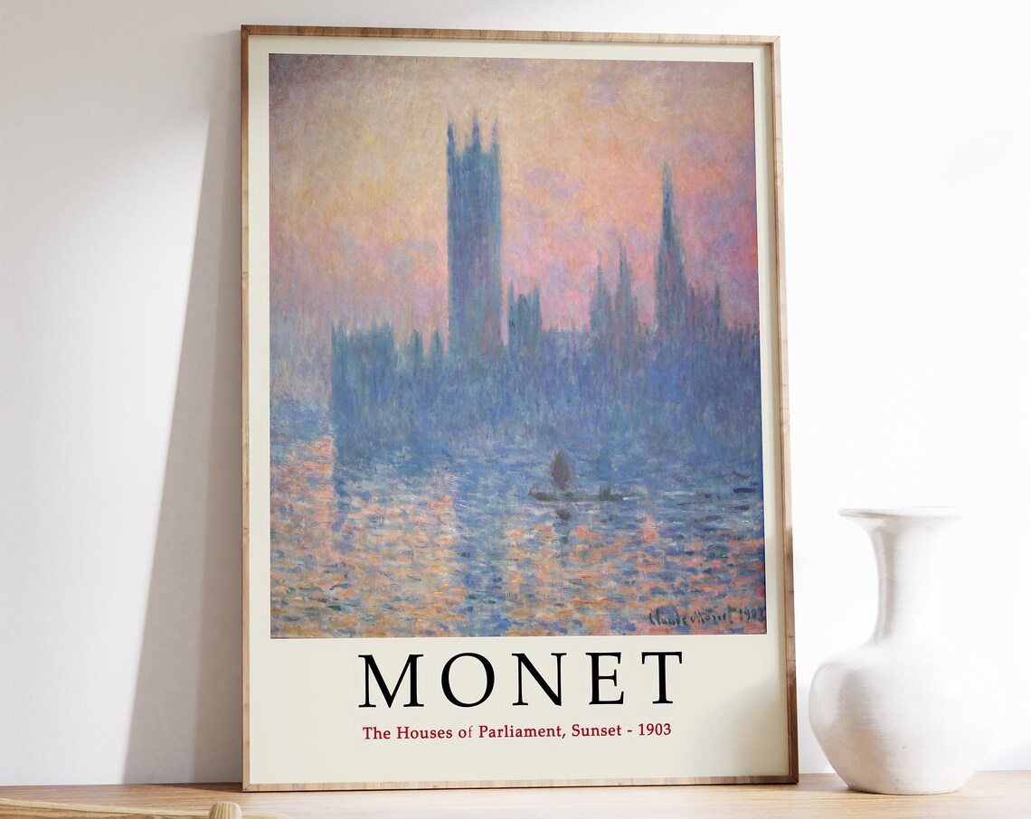 Monet-Inspired Houses of Parliament London Poster