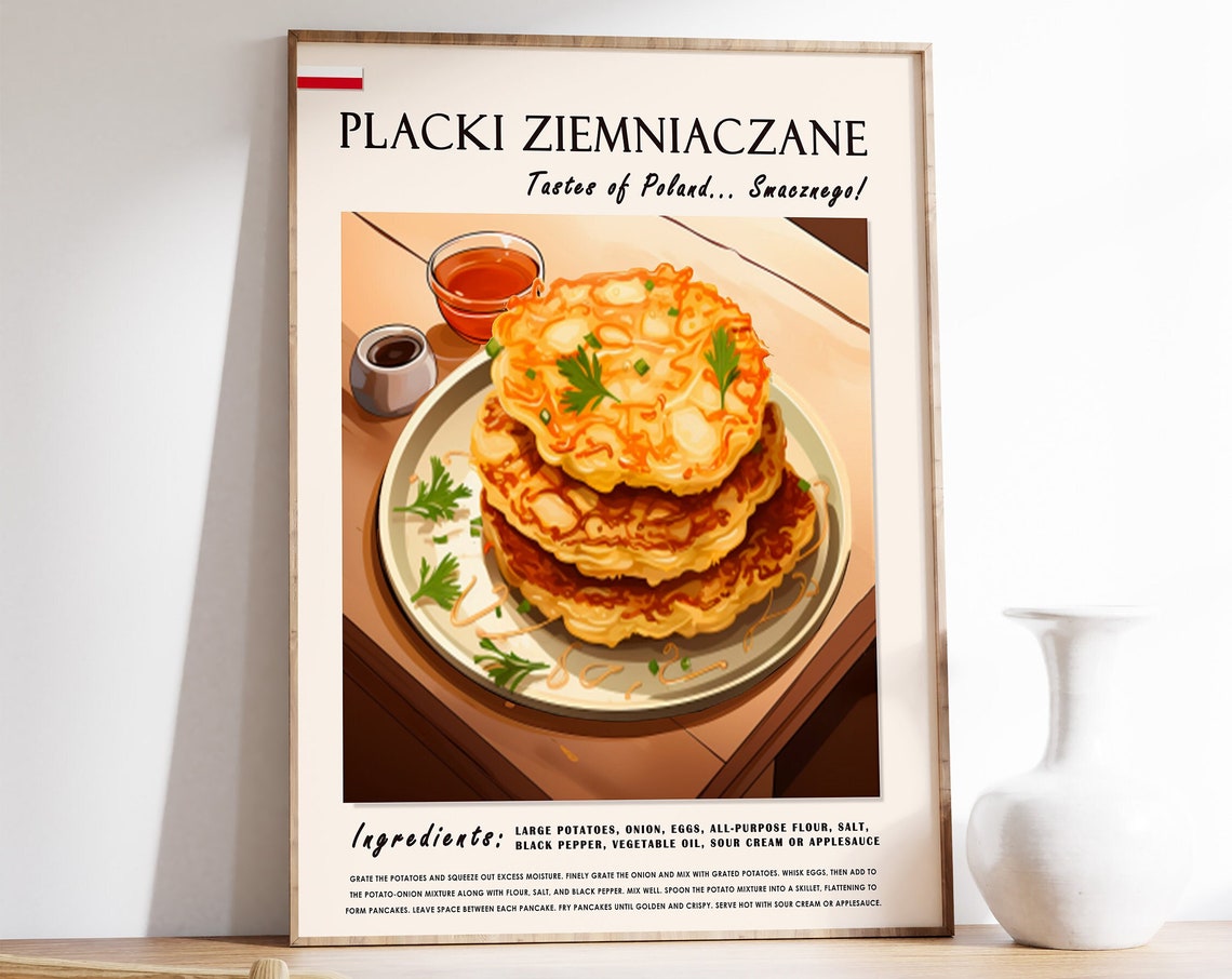 Placki Ziemniaczane Polish Food Poster Polish Food Print Eastern European Food Poster Kitchen Decor Polish Food Art Food Gift
