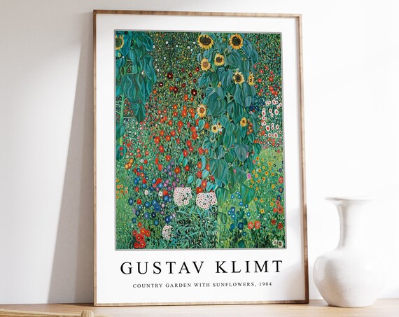 Gustav Klimt Country Garden With Sunflowers Art Print