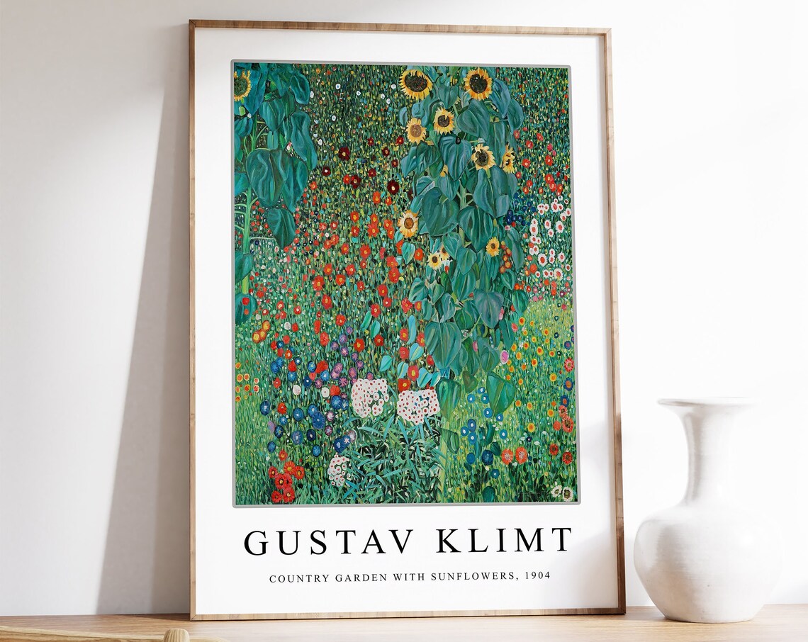 Gustav Klimt Country Garden With Sunflowers Art Print
