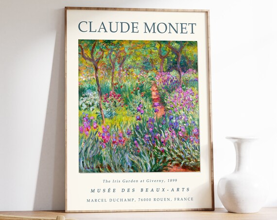 Claude Monet Iris Garden at Giverny Art Print