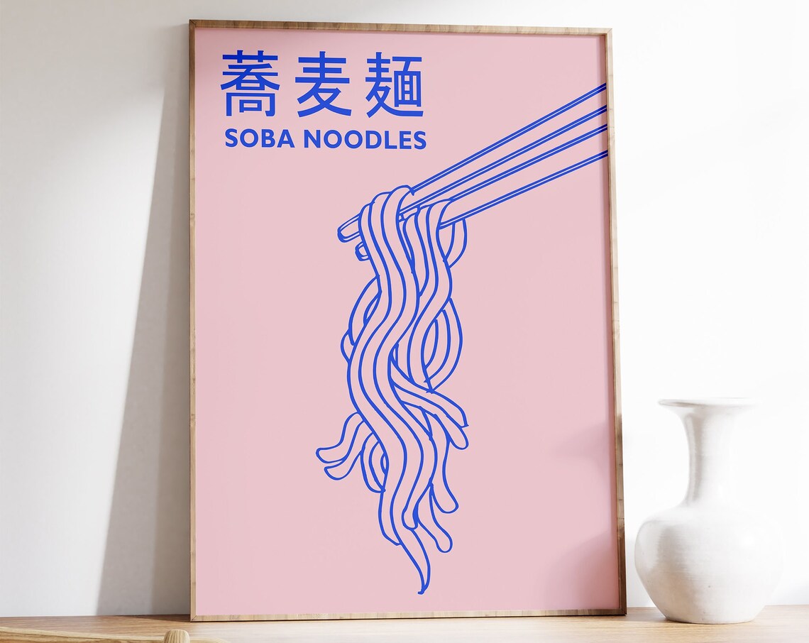 Japanese Soba Noodles Retro Food Art Print