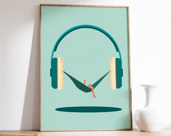 Music Illustration Poster, Music Decor Wall Art Print