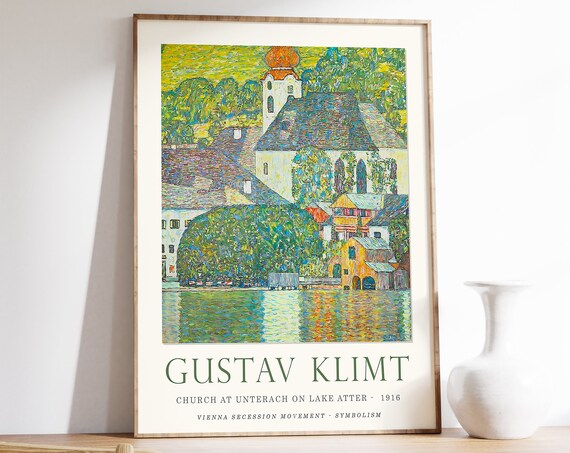 Gustav Klimt Art Print Church At Unterach Floral Poster Gustav Klimt Wall Art Art Nouveau Decor Modern Art Nature Decor Gift Idea