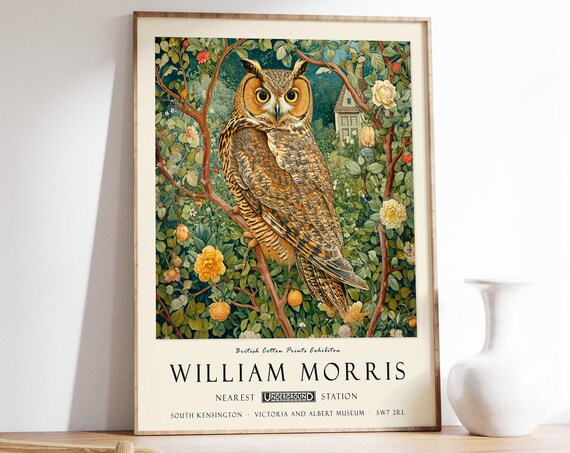 William Morris Exhibition Poster, Vintage Wall Art