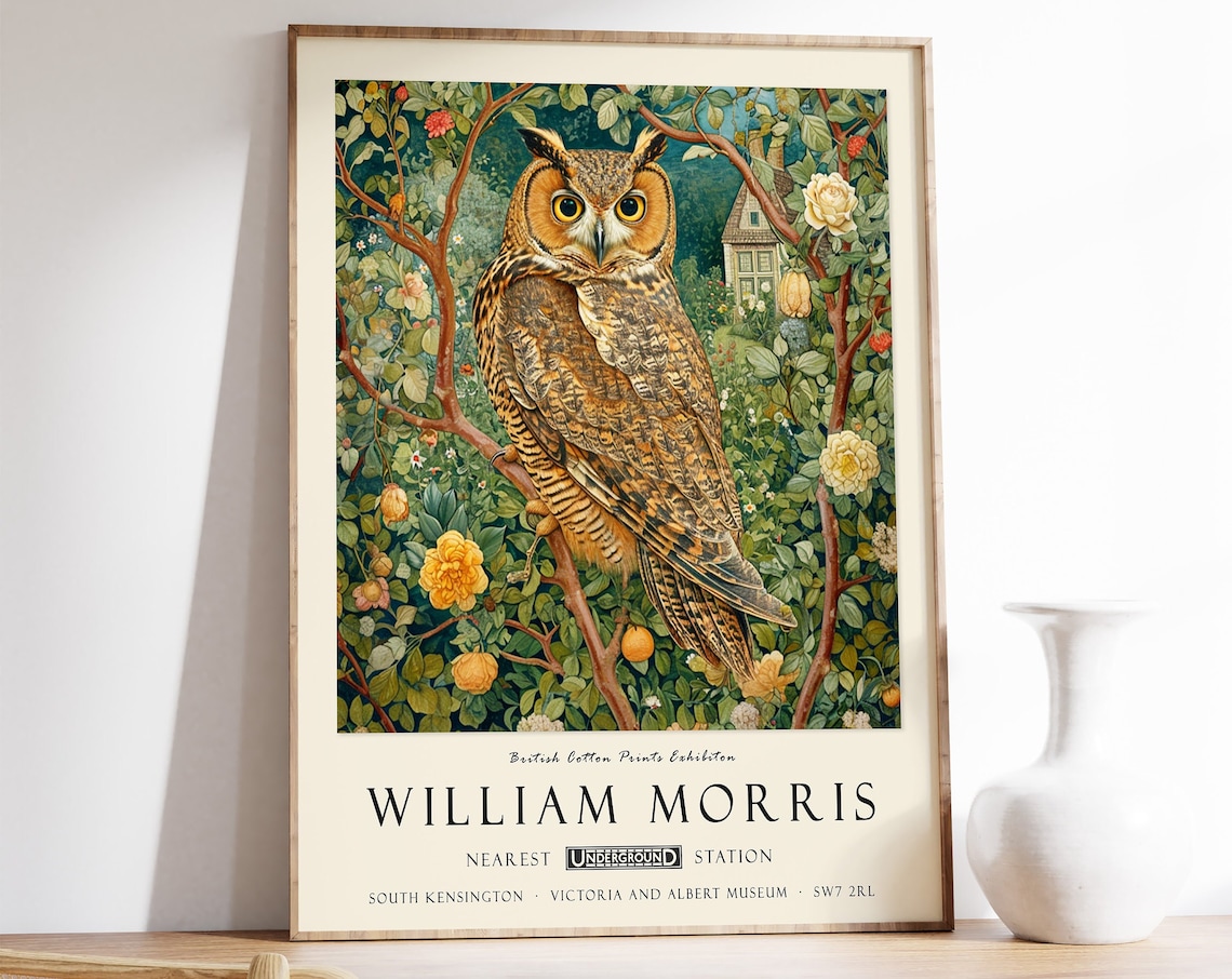 William Morris Exhibition Poster, Vintage Wall Art