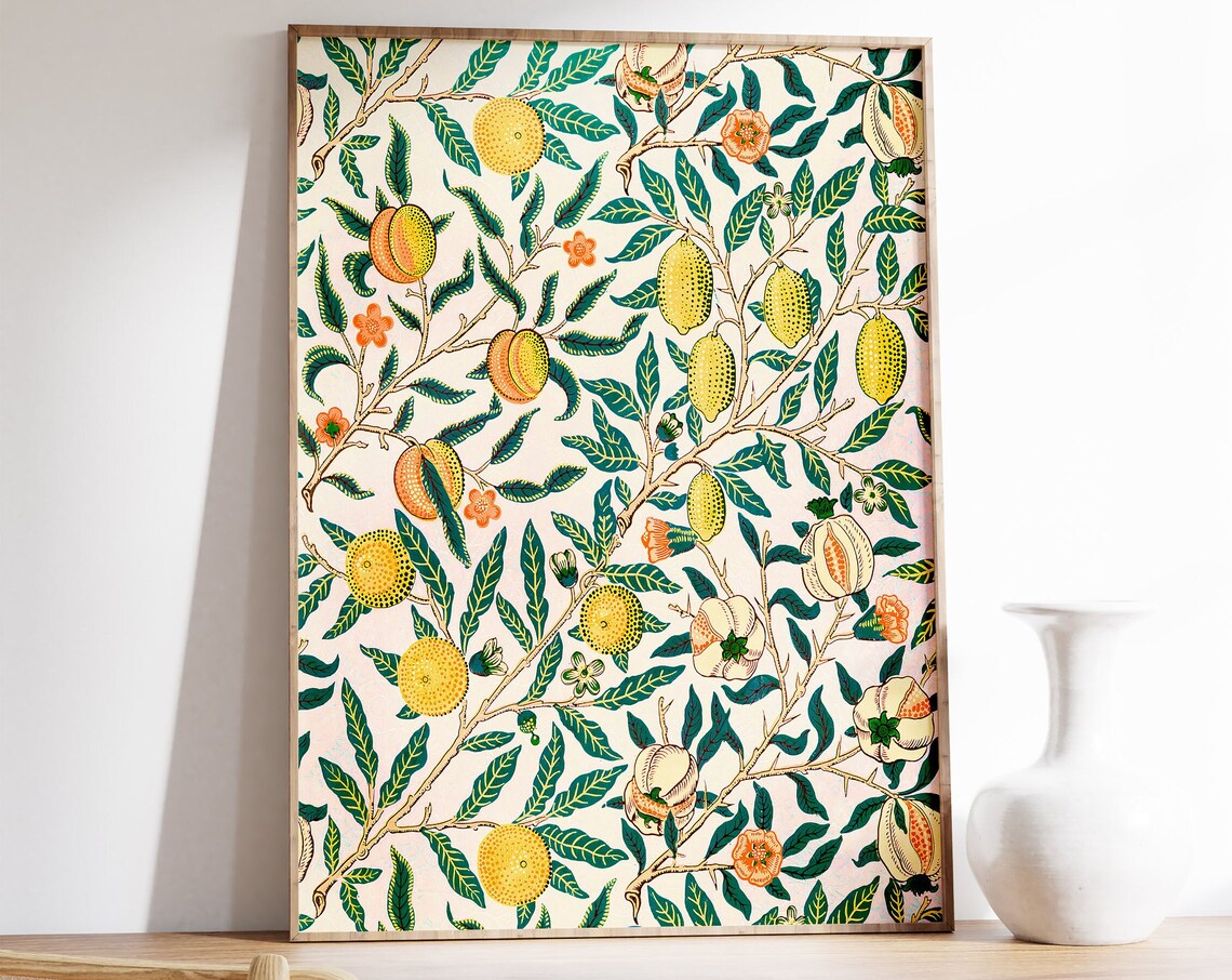 William Morris Vintage Floral Fruit Art Print