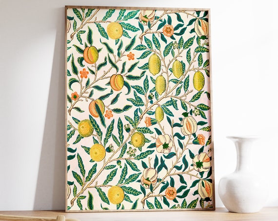 William Morris Vintage Floral Fruit Art Print