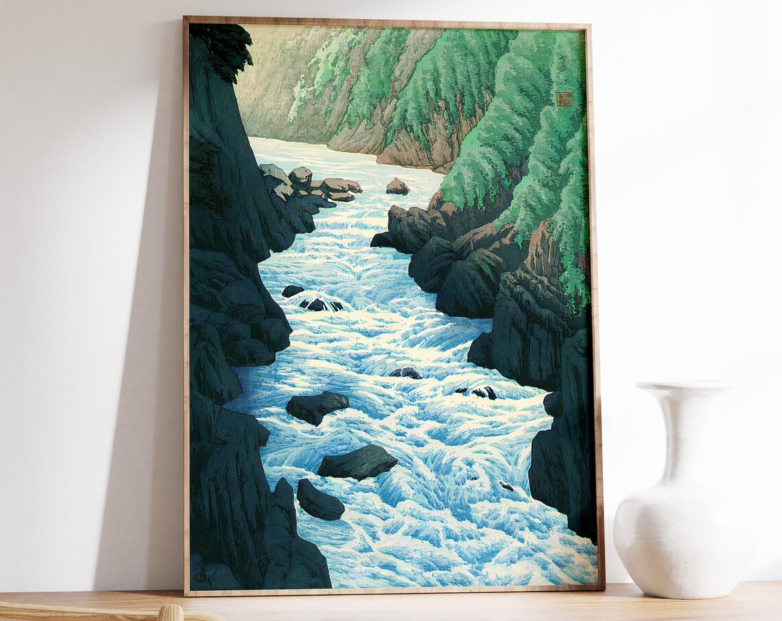 Hasui Kawase Guji Gorge at Kurobe Travel Poster