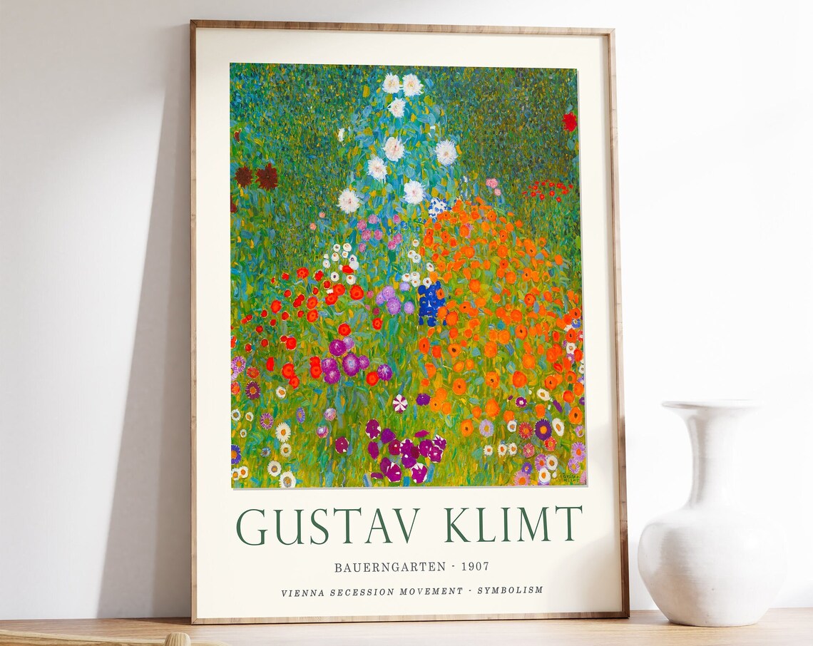 Gustav Klimt Flower Garden Art Nouveau Art Print