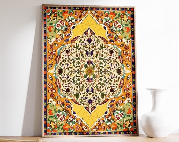 Islamic Floral Art Poster Traditional Islamic Pattern Print Islamic Geometric Artwork Arabic Calligraphy Poster Muslim Art Muslim Gift